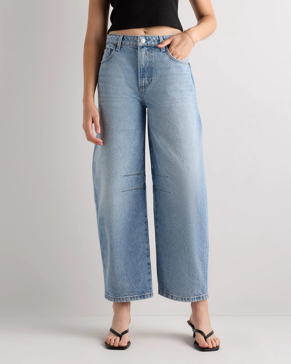 Maya Rigid Exaggerated Barrel Jeans - 24 / Powder Blue