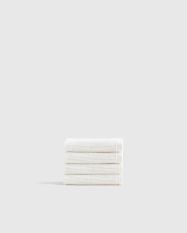 Turkish Ribbed Quick Dry Washcloth (Set of 4) - One Size / Mineral