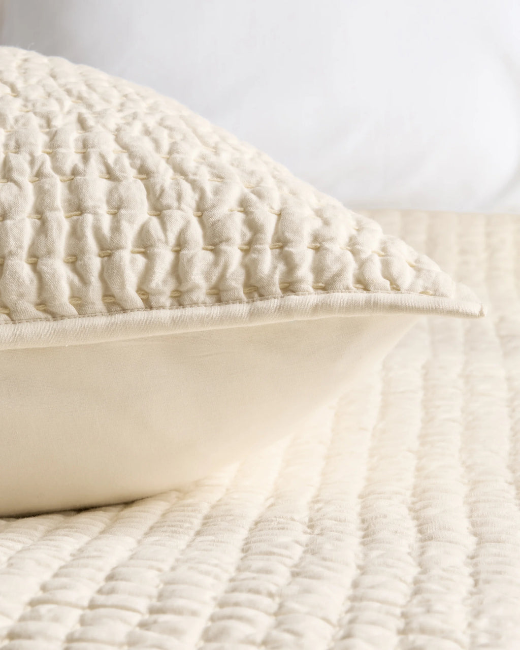 European Linen Cotton Stitch Quilted Euro Sham - Euro / Orchid