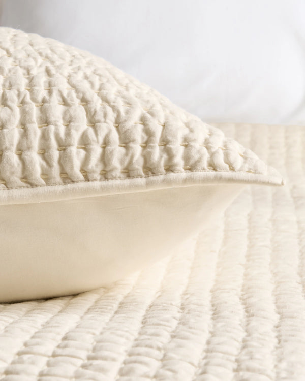 European Linen Cotton Stitch Quilted Euro Sham - Euro / Orchid