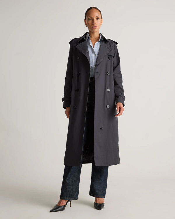 Comfort Stretch Long Trench Coat - XS / Dark Khaki