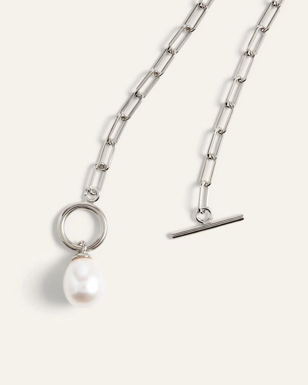 Freshwater Cultured Pearl Toggle Necklace - One Size / Gold Vermeil