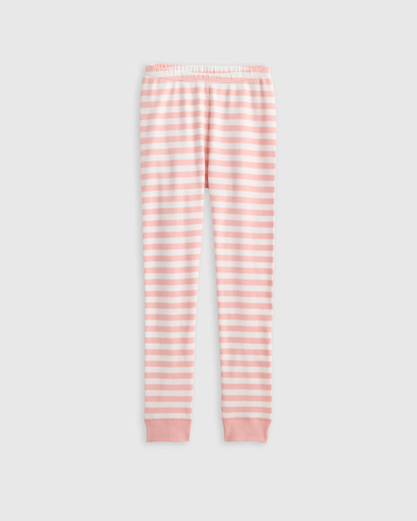 100% Organic Cotton Long Sleeve and Pant Pajama Set - 6 / Navy Stripe