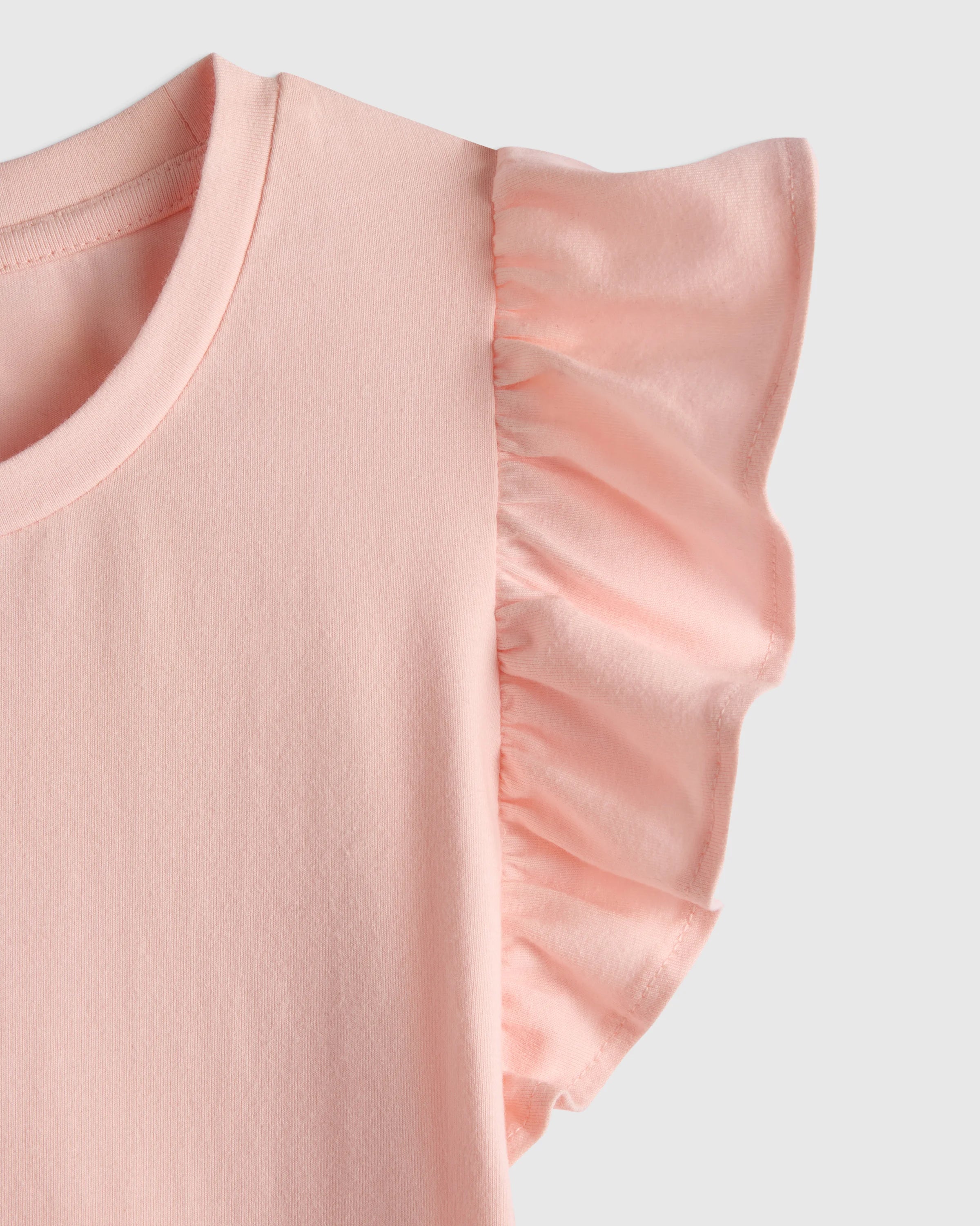 Ruffle Sleeve Organic Cotton Top - 3T / Pink Secondary image