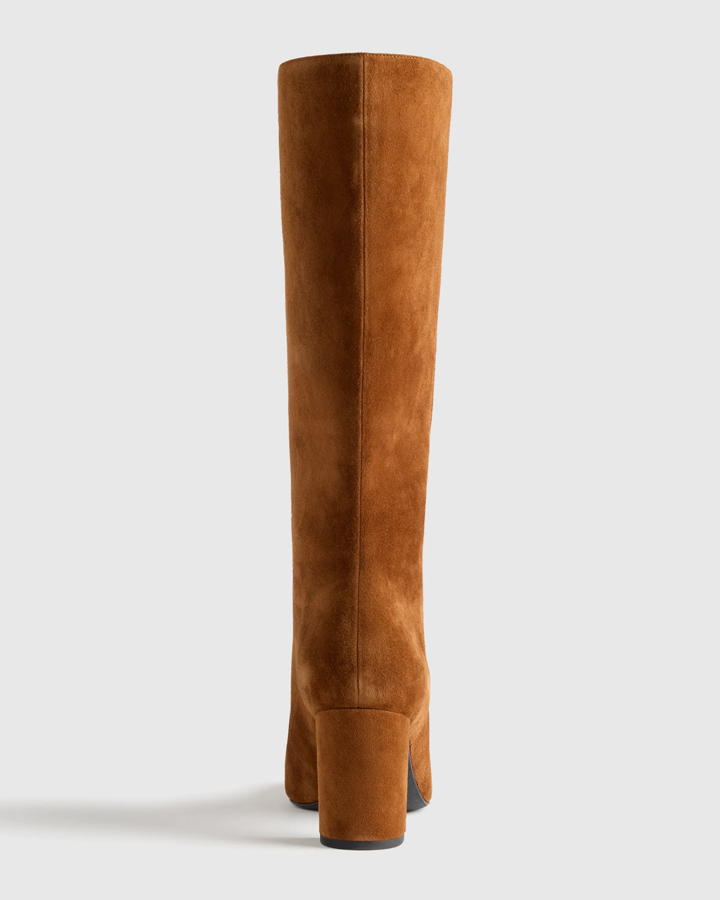 Italian Suede Block Heel Boots - 5 / Espresso Brown