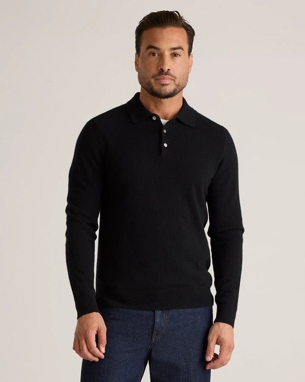 Mongolian Cashmere Polo Sweater - S / True Navy
