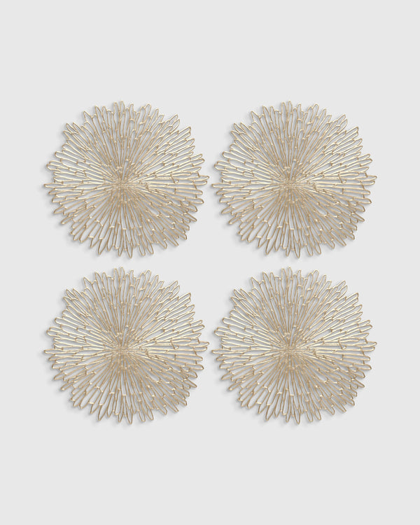 Pressed Bloom Placemats, Set of 4 by Chilewich - One Size / Champagne