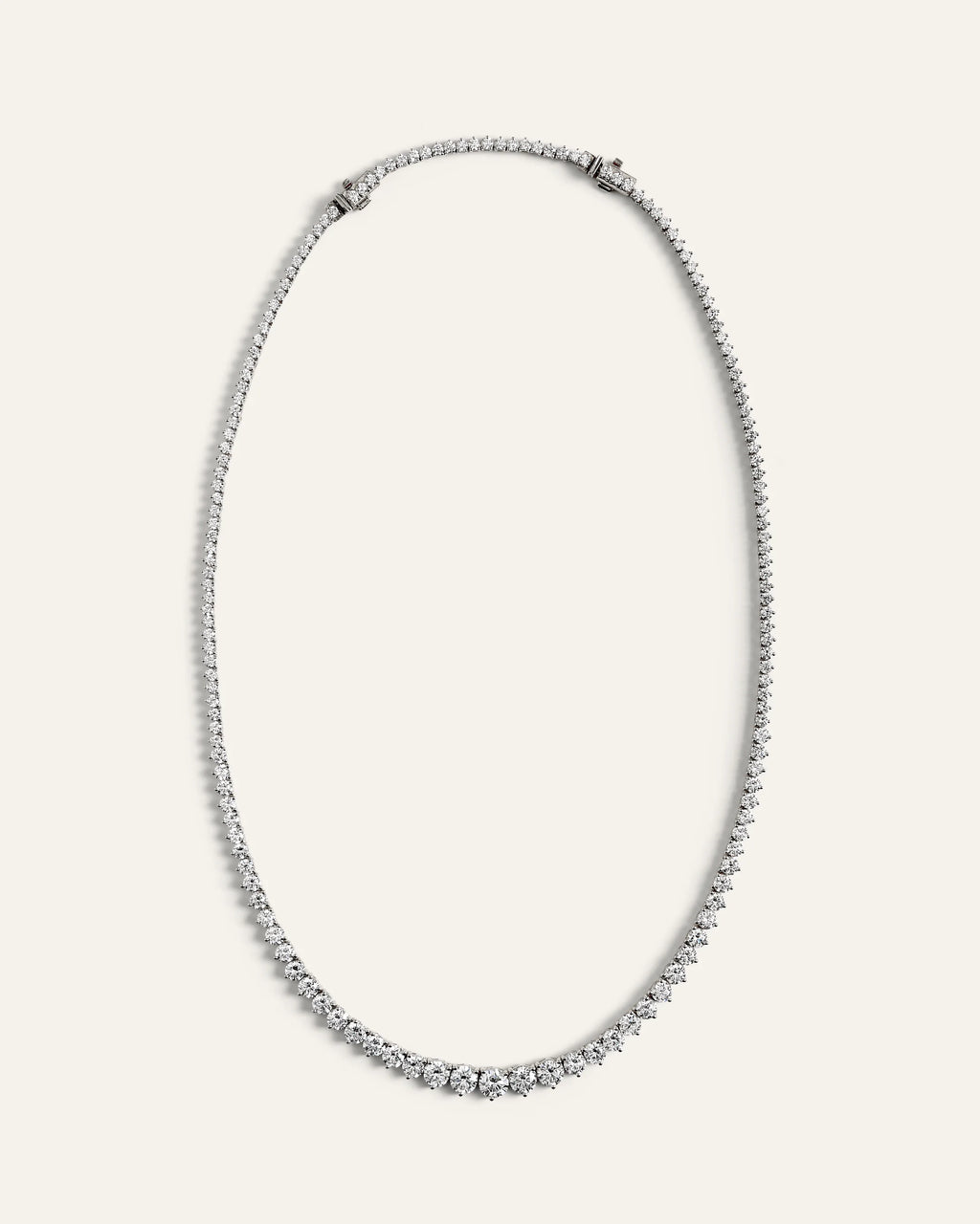14K Gold Lab Grown Diamond Graduated Tennis Necklace - 16ctw - One Size / Yellow Gold