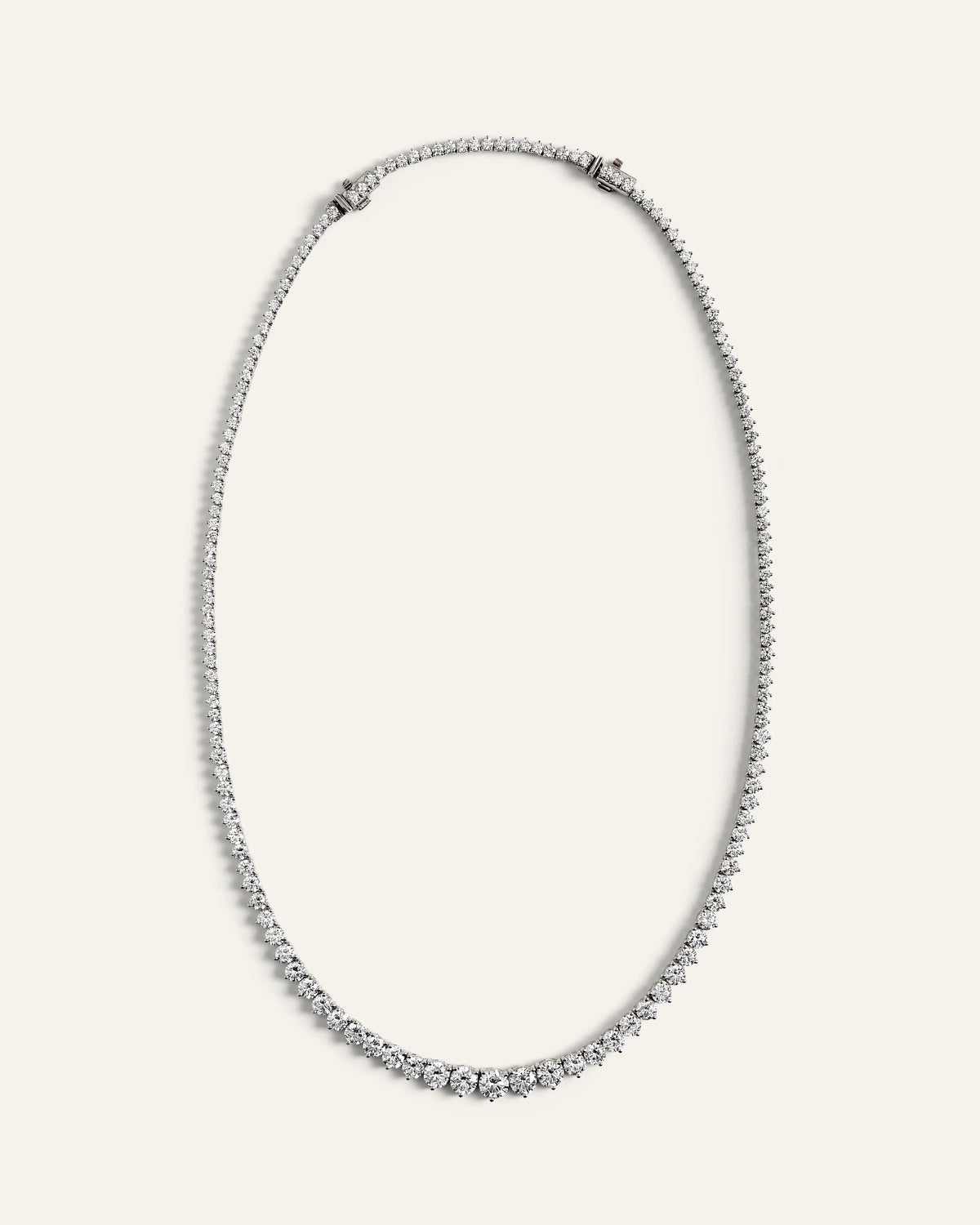 14K Gold Lab Grown Diamond Graduated Tennis Necklace - 16ctw - One Size / Yellow Gold