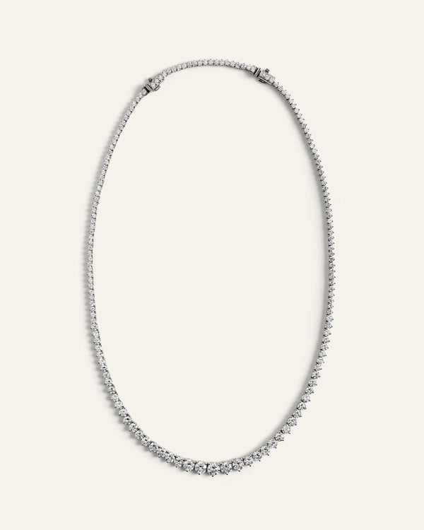 14K Gold Lab Grown Diamond Graduated Tennis Necklace - 16ctw - One Size / Yellow Gold