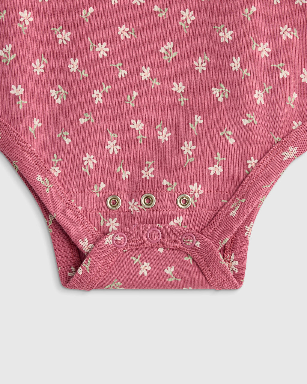 100% Organic Cotton Long Sleeve Bodysuit - 0-3M / Safari