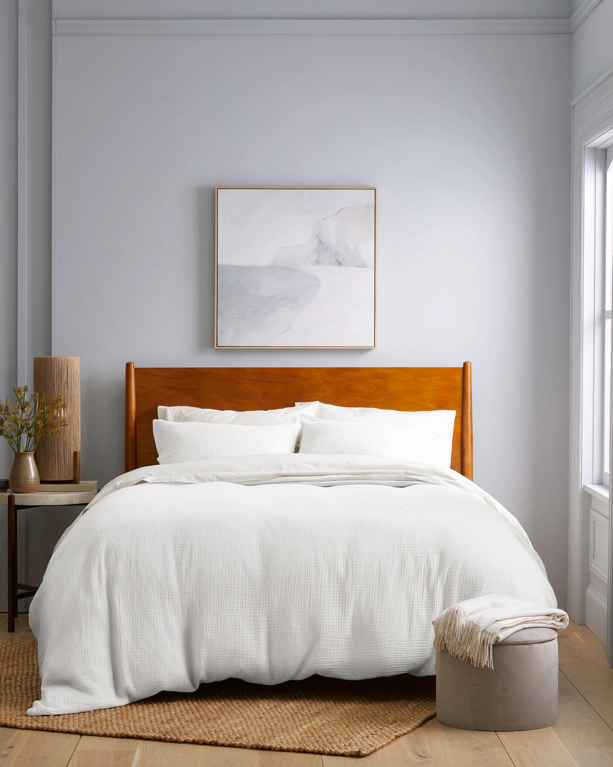 Organic Cotton Gauze Duvet Cover Set - Twin / Dried Sage