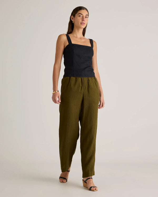 100% European Linen Fitted Tank - XS / Moonstone Blue