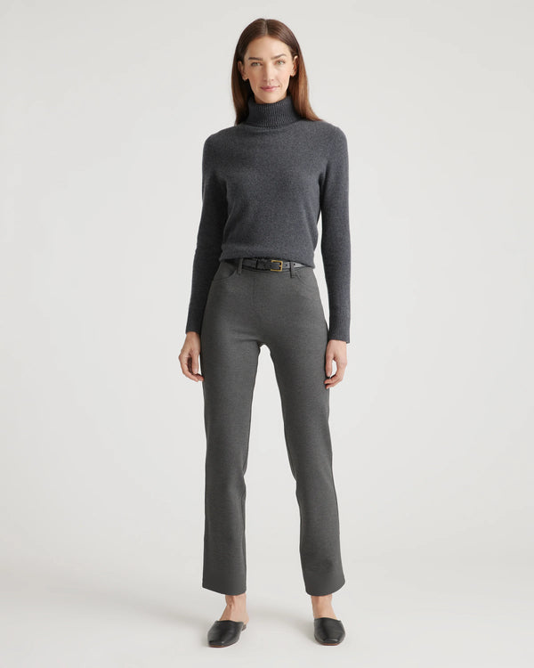 Ultra-Stretch Ponte Straight Leg 4-Pocket Pants - XS / Black