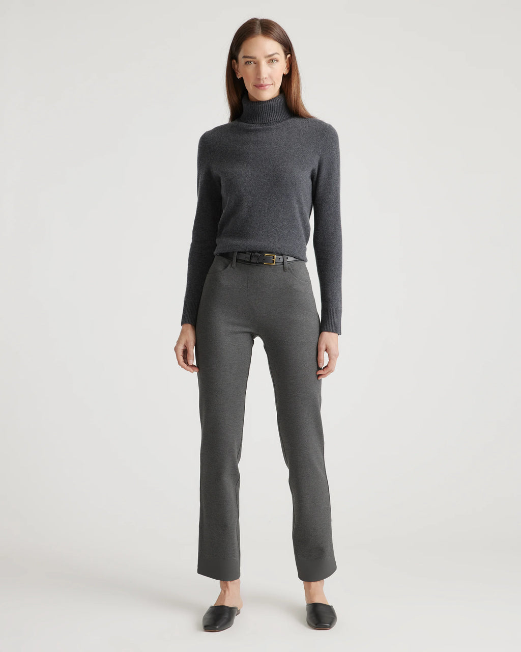 Ultra-Stretch Ponte Straight Leg 4-Pocket Pants - XS / Olive