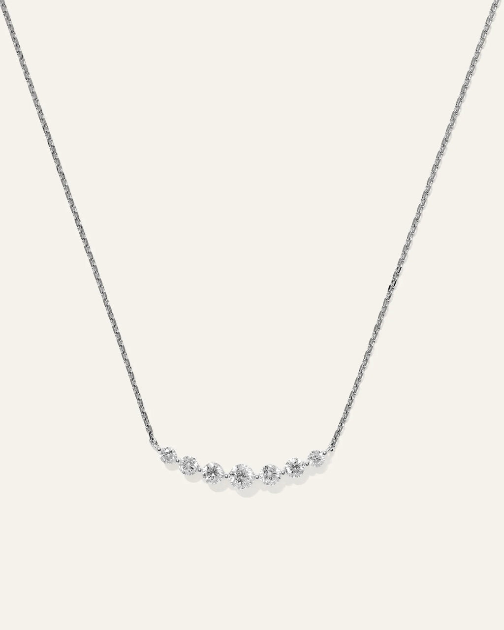 14K Gold Lab Grown Diamond Graduated Bar Necklace - One Size / Yellow Gold