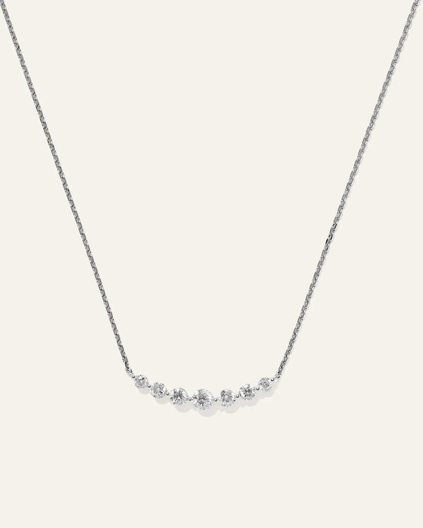 14K Gold Lab Grown Diamond Graduated Bar Necklace - One Size / Yellow Gold