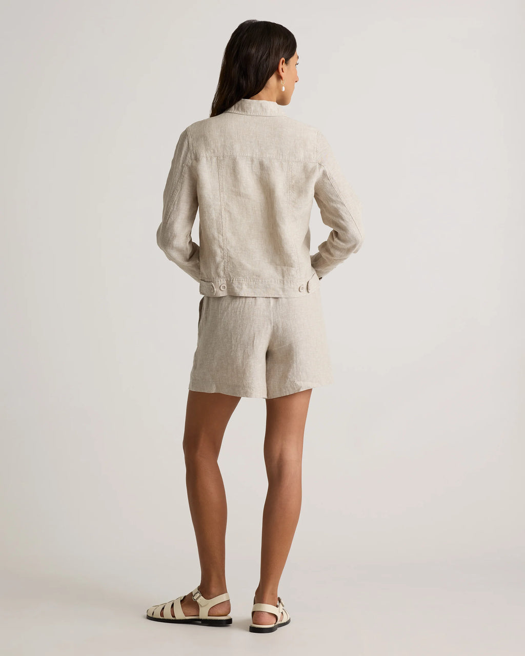 100% European Linen Jacket - XS / Flax