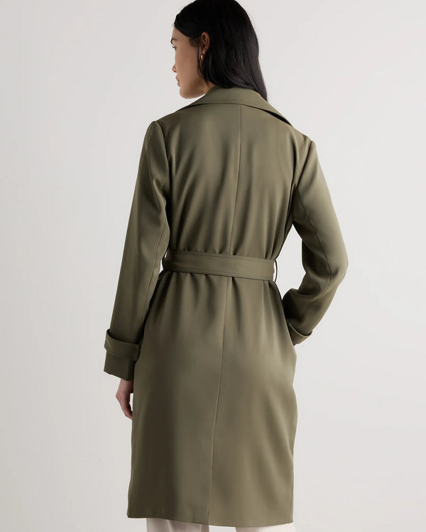 Stretch Crepe Trench Coat - XS / Olive