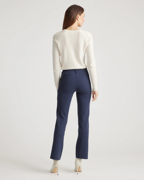 Ultra-Stretch Ponte Straight Leg 4-Pocket Pants - XS / Black