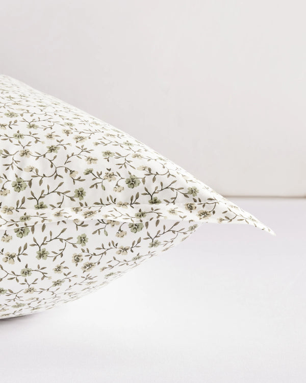 Organic Crisp Percale Floral Euro Sham - Euro / Toffee Florette