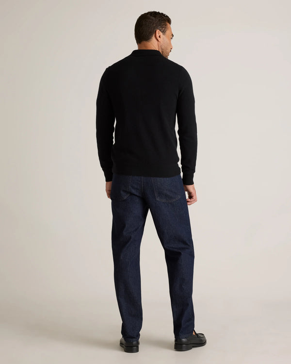 Mongolian Cashmere Polo Sweater - S / True Navy