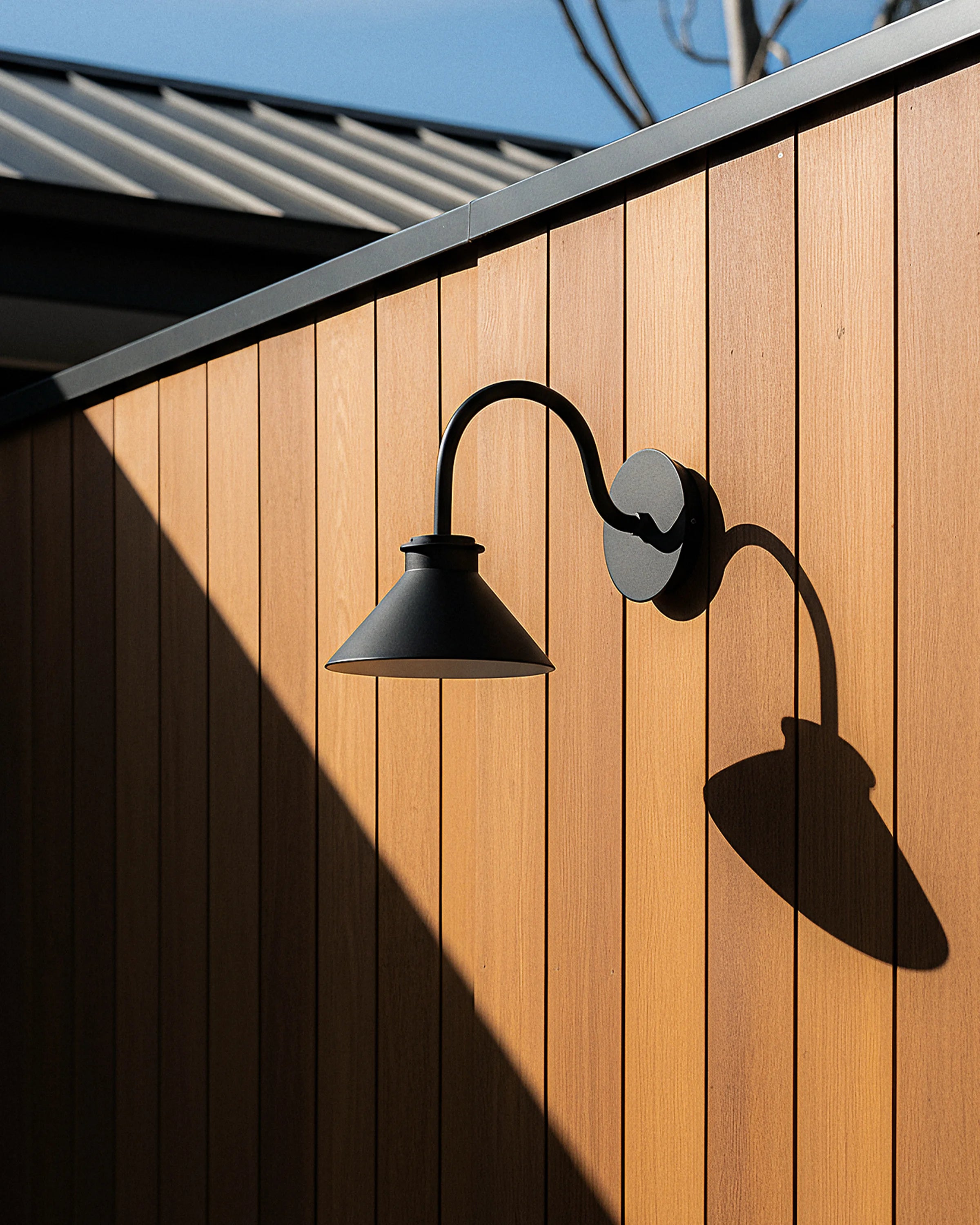 Contemporary Steel Indoor/Outdoor Barn Sconce - Small / Black Secondary image