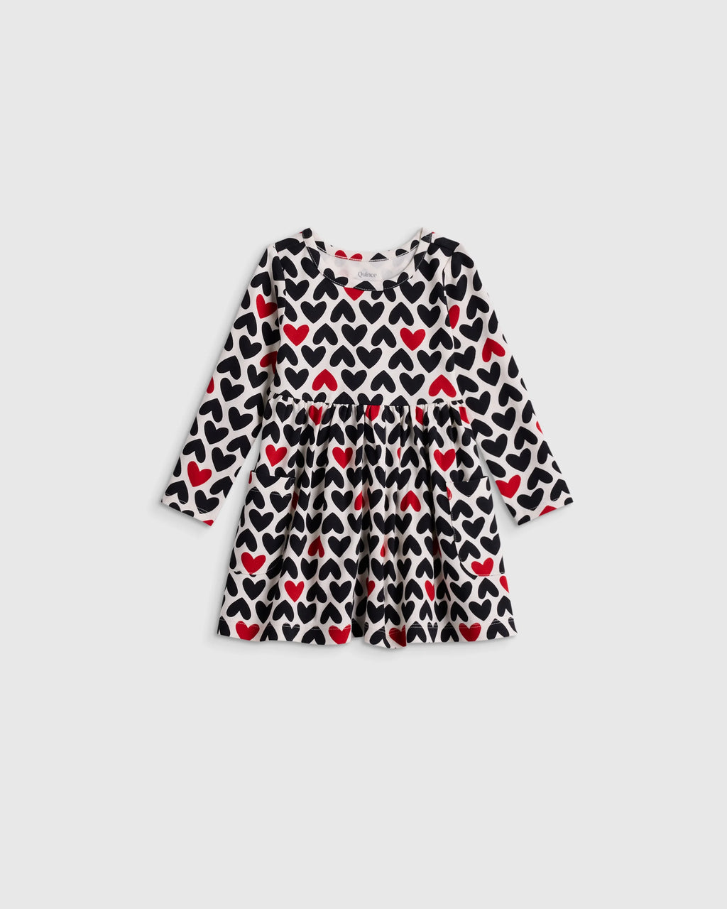 Organic Cotton Long Sleeve Fit and Flare Pocket Dress - 12-18M / Purple Poppy Garden
