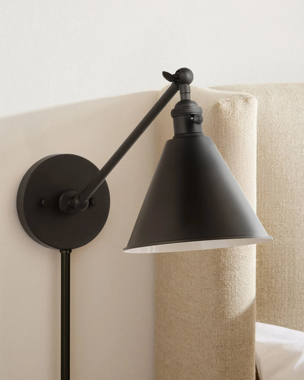 Articulating Single Arm Steel Wall Sconce - One Size / Silver