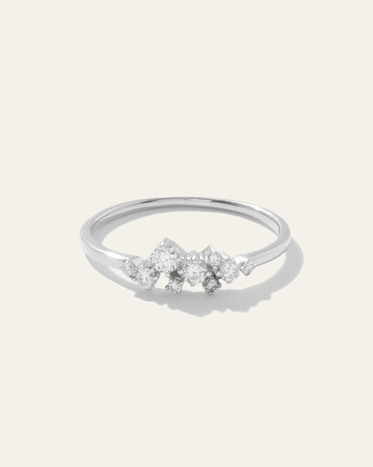 14K Gold Diamond Scatter Ring - 4 / White Gold Main image
