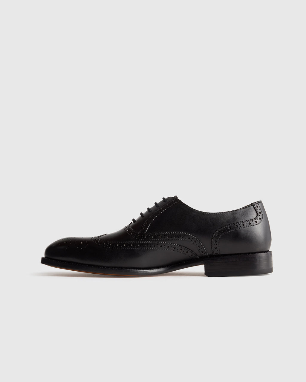 Italian Leather Wingtip Oxford - 7 / Cognac