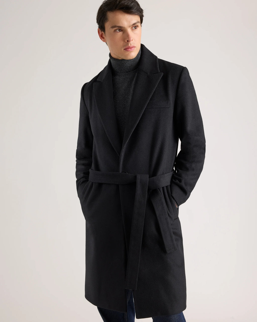 Italian Wool Belted Overcoat - S / Caramel