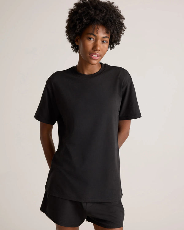 Dream Lounge Oversized Short Sleeve Pajama Set - XS / Bold Black