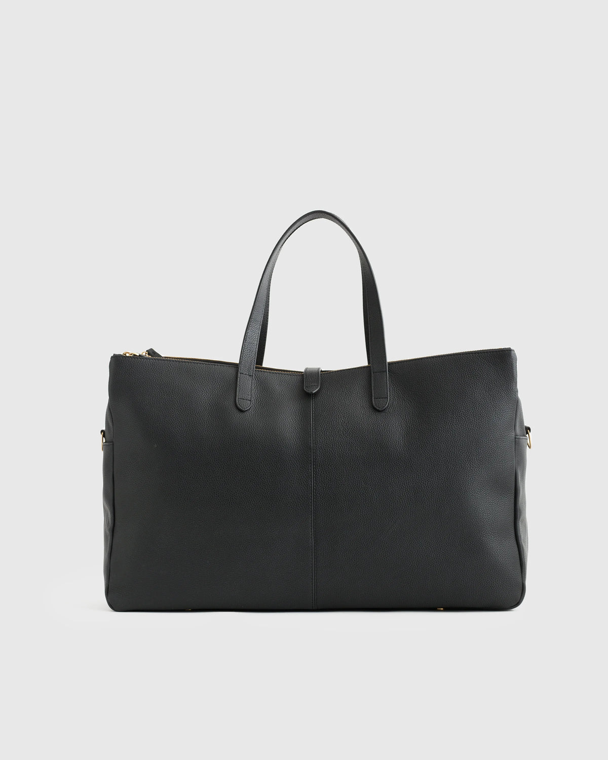 Italian Leather Triple Compartment Weekender - One Size / Black Main image