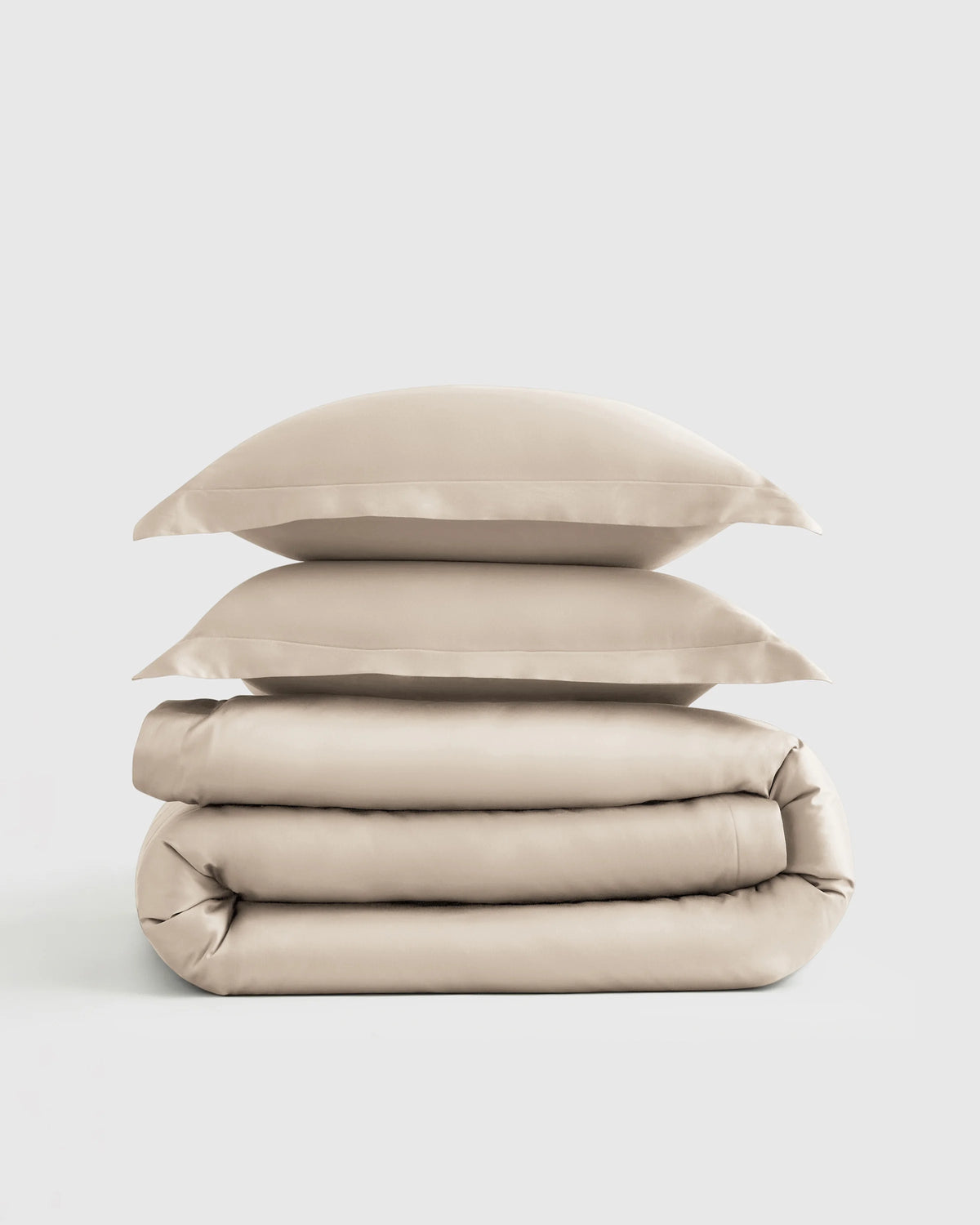 Signature Giza Cotton Sateen Duvet Cover Set - Twin / Sand Main image