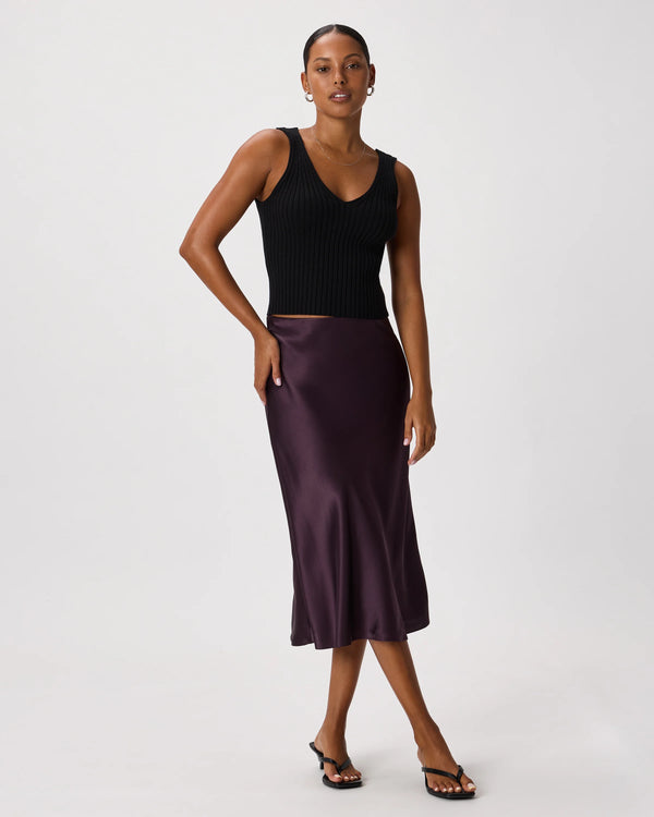100% Washable Silk Skirt - XS / Champagne