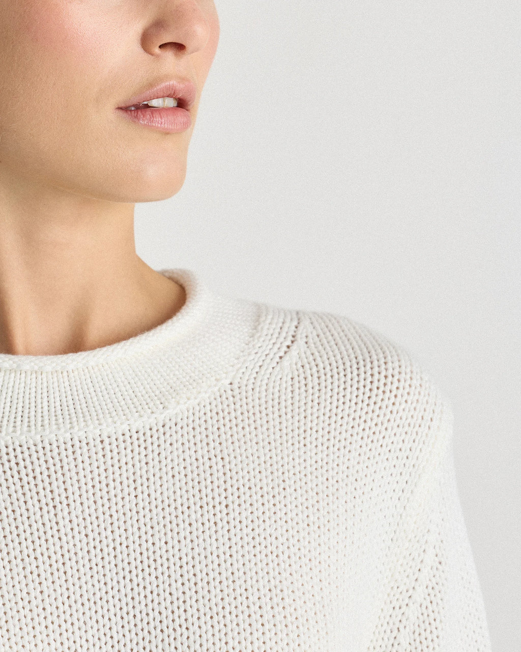 100% Organic Cotton Roll Neck Sweater - XS / Cornflower Mini Stripe