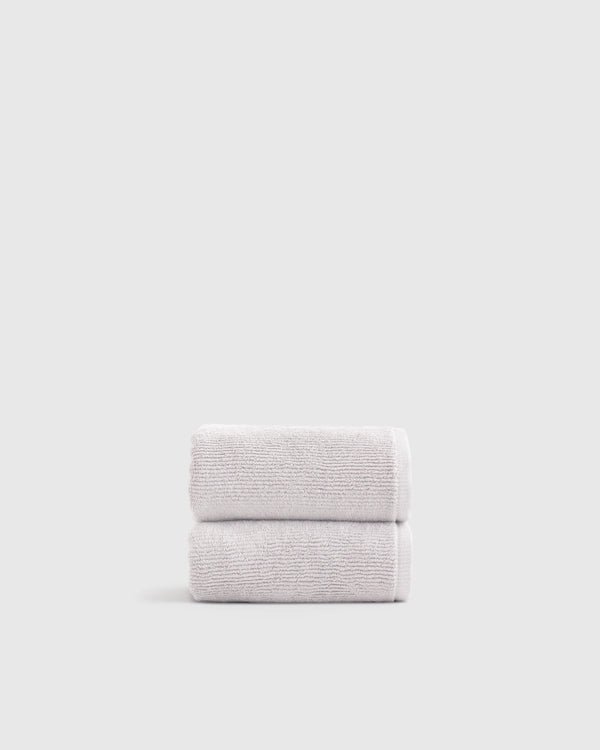 Turkish Ribbed Quick Dry Hand Towel (Set of 2) - One Size / Mineral