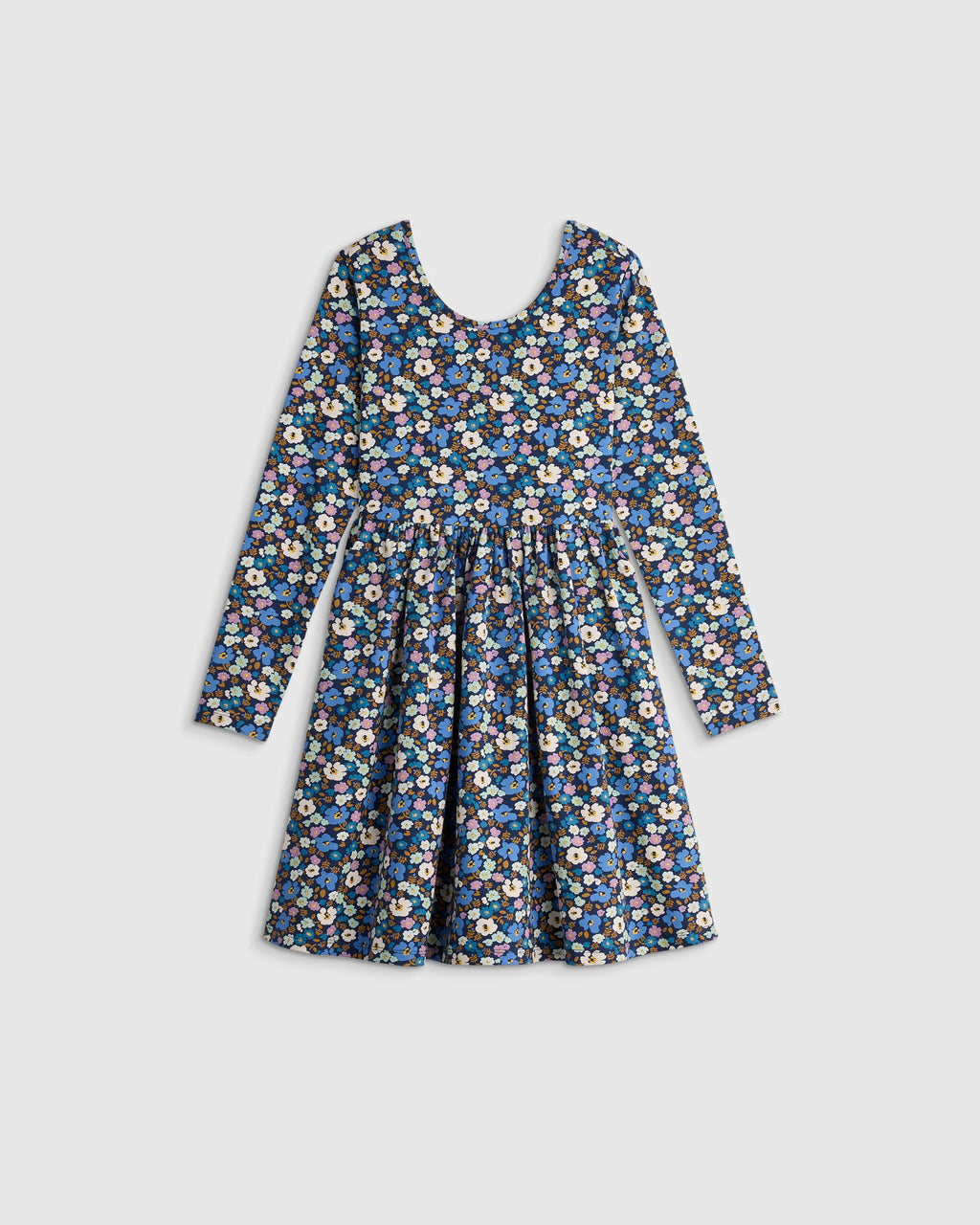 Organic Cotton Long Sleeve Skater Dress - 2T / Red Poppy Garden