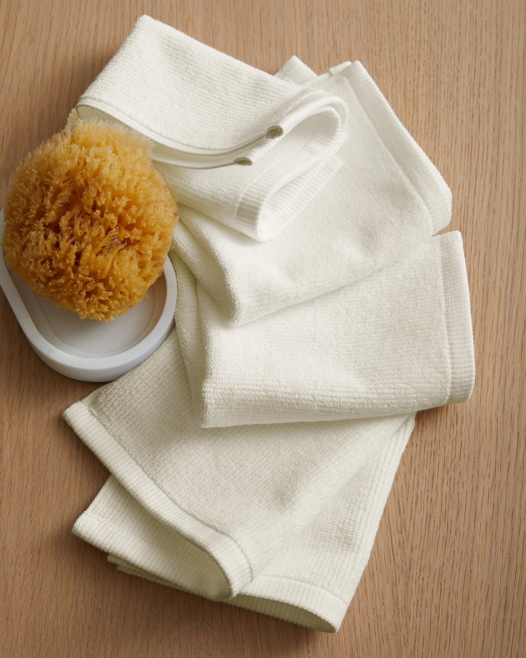 Turkish Ribbed Quick Dry Washcloth (Set of 4) - One Size / Mineral
