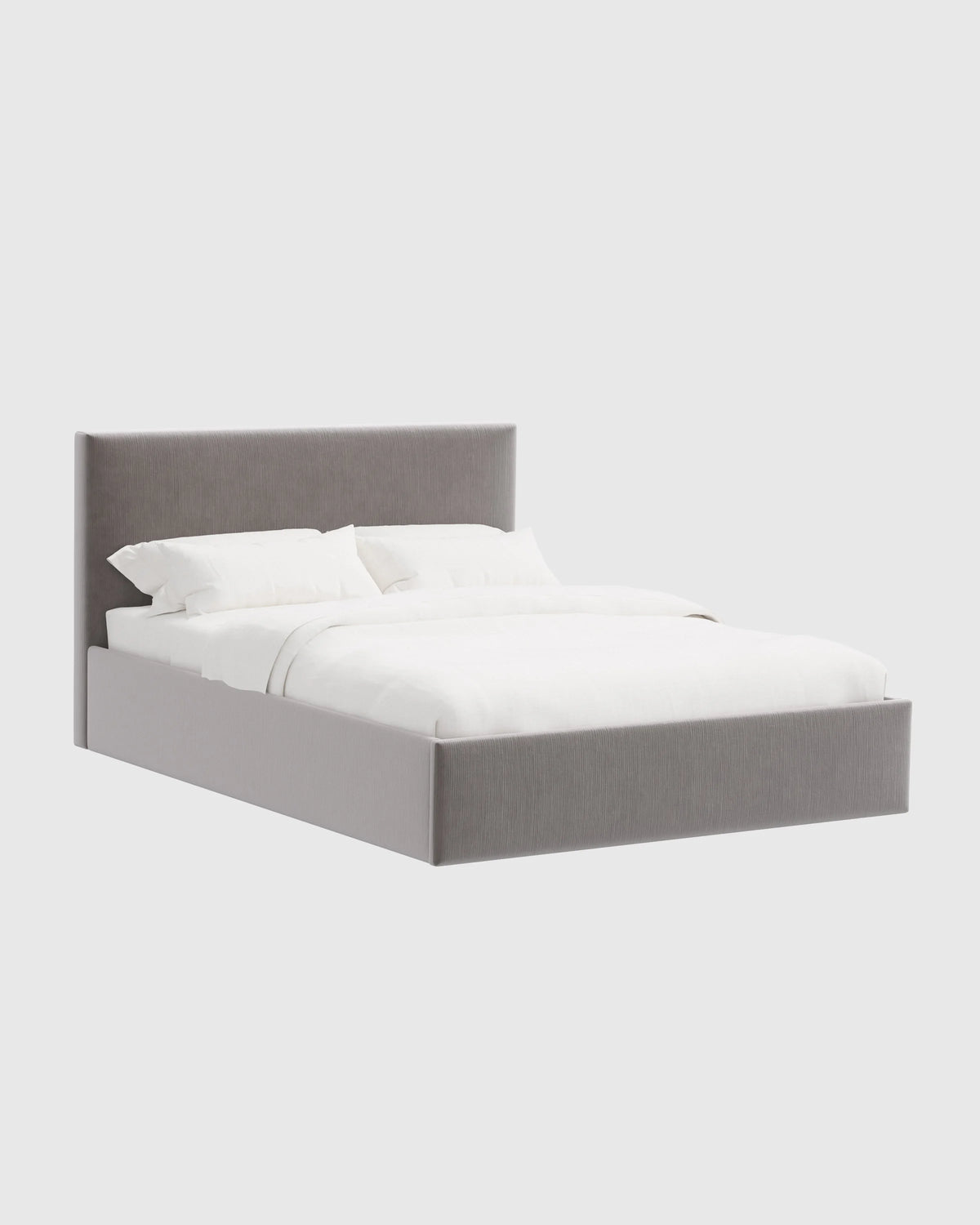 Square Bed in Performance Velvet - Full / Chocolate