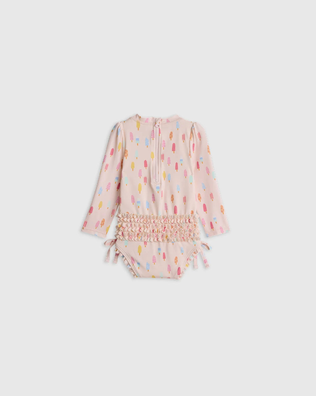 Long Sleeve Tie One-Piece Swimsuit - 0-3M / Soft Ditsy Floral