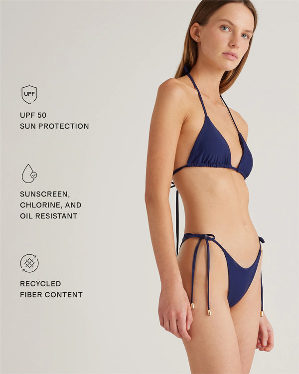Italian Triangle Bikini Top - XS / Electric Blue Floral