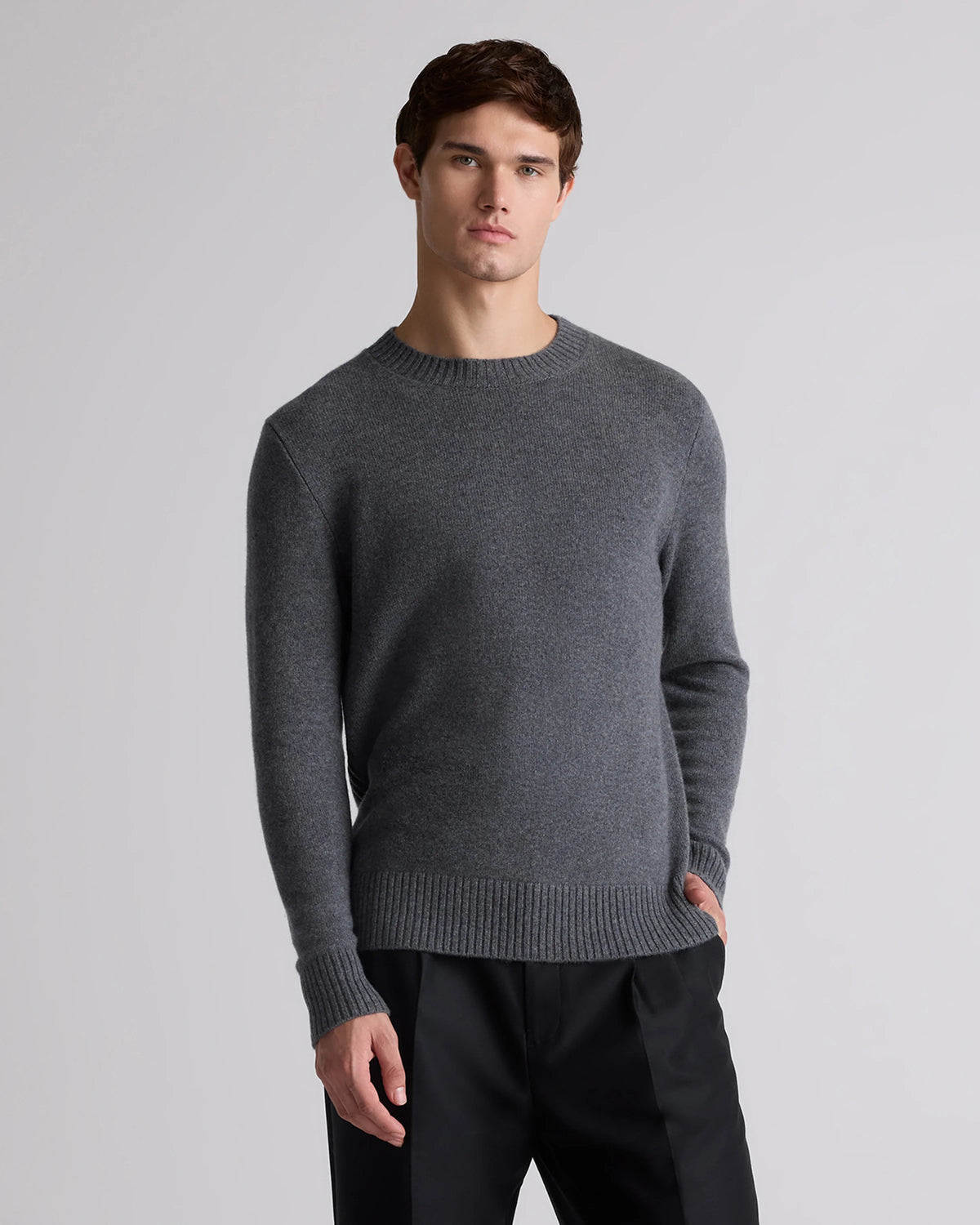 Luxe Baby Cashmere Crewneck Sweater - S / Heather Pewter Main image