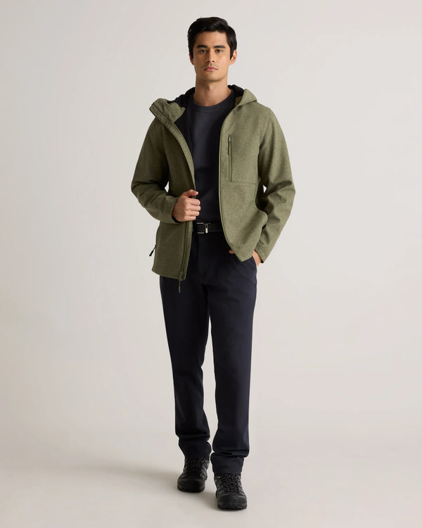 Softshell Fleece-Lined Full-Zip Hooded Jacket - XS / Heather Shady Charcoal