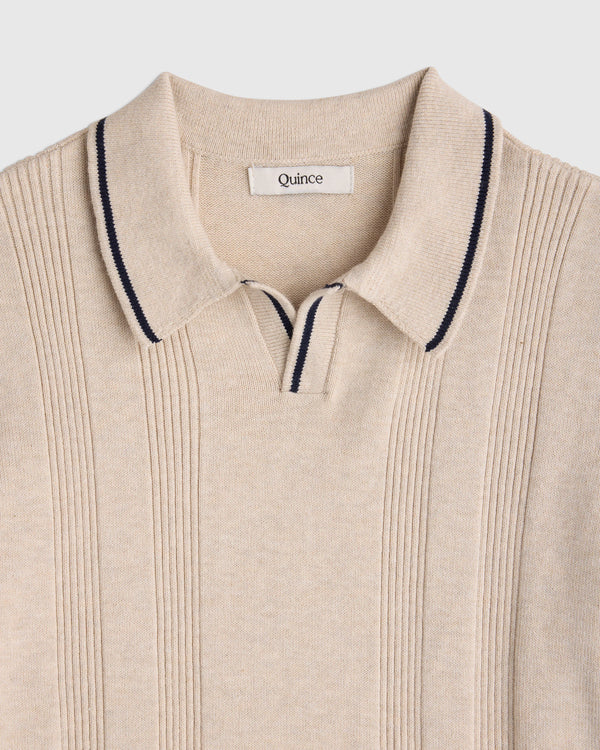 Boys 100% Organic Cotton Short Sleeve Sweater Polo - 6 / Navy