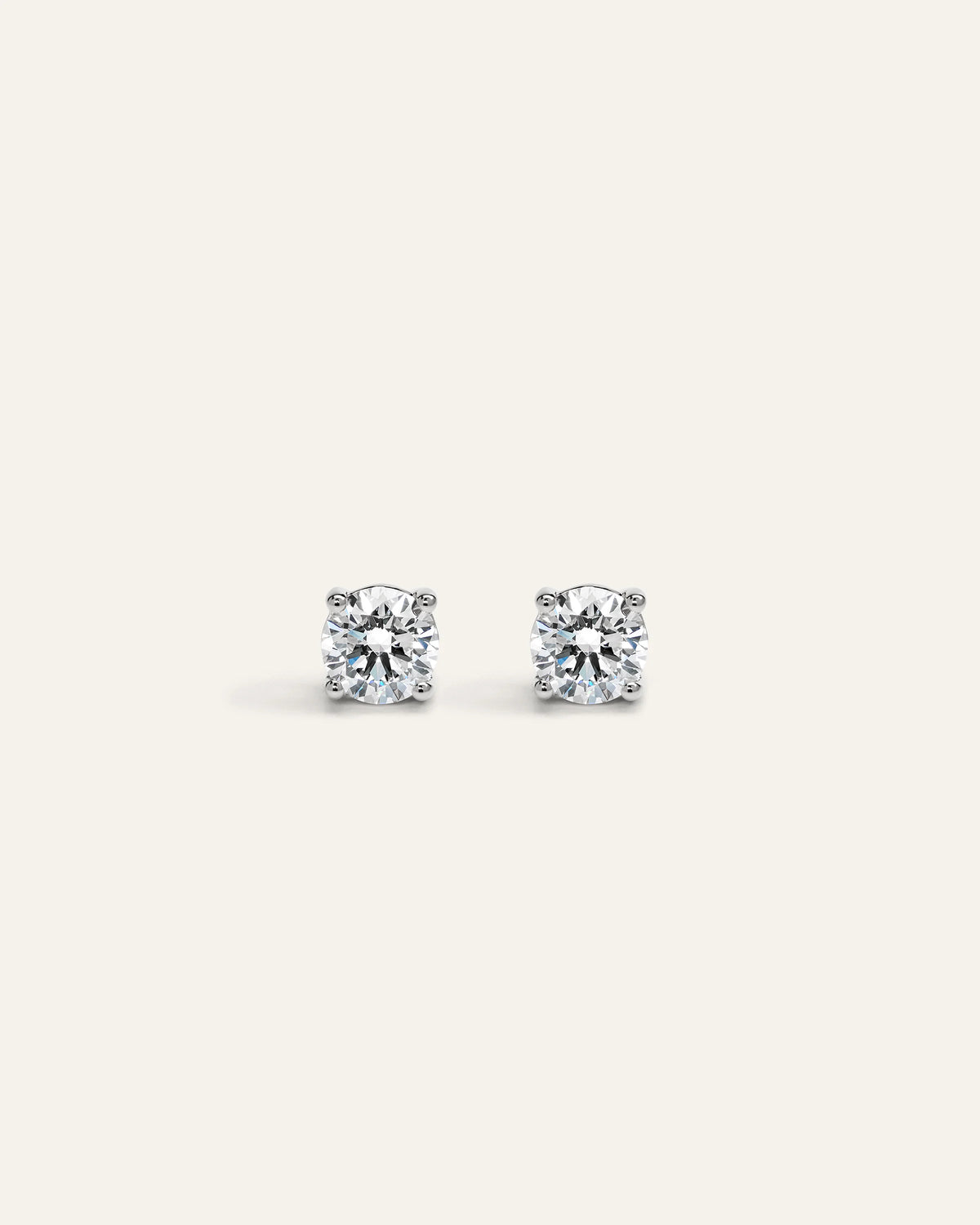 14K Gold Lab Grown Diamond Four-Prong Solitaire Studs - 1ctw - One Size / Yellow Gold