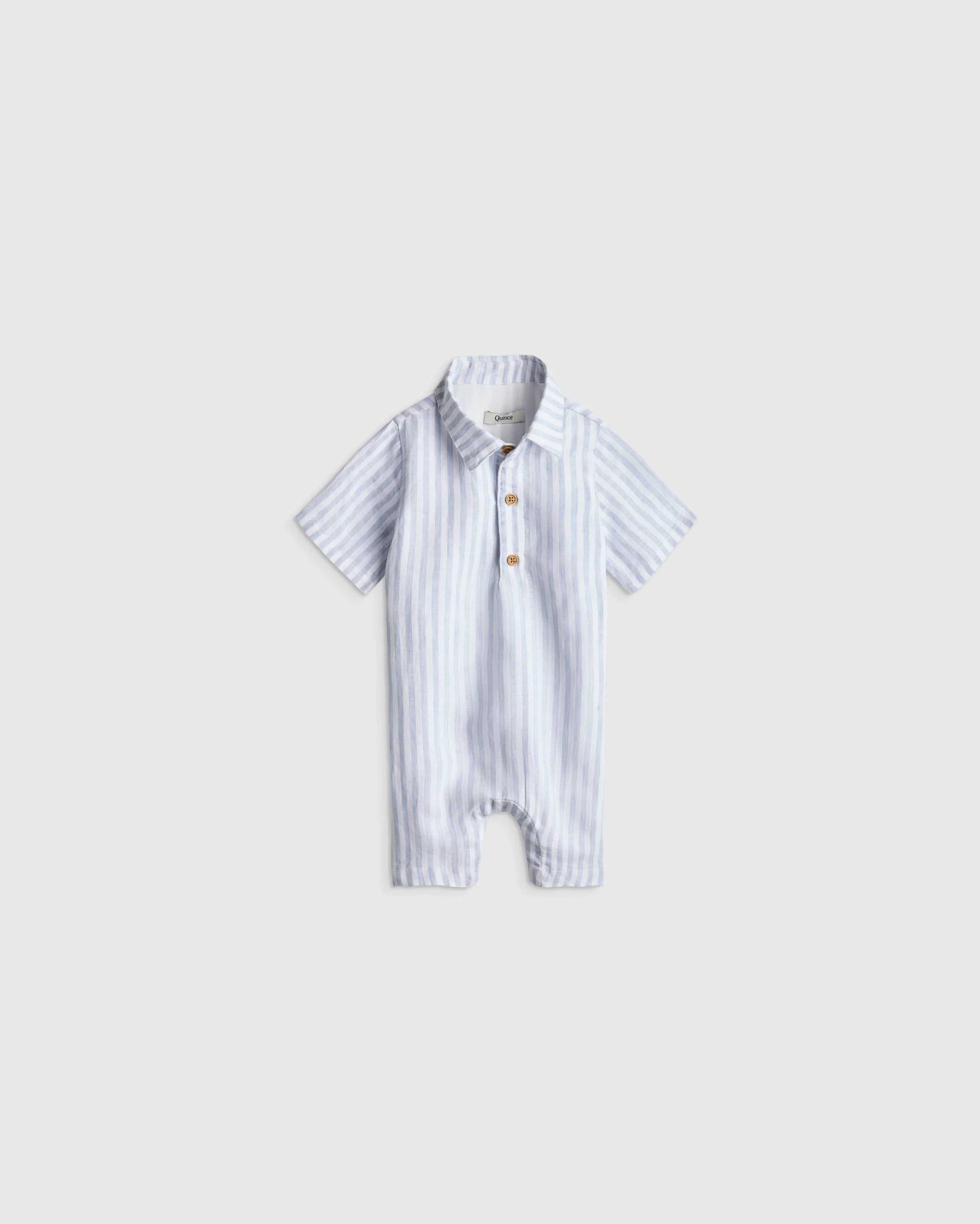 100% Linen Button Front Romper - 0-3M / Picnic Gingham Secondary image