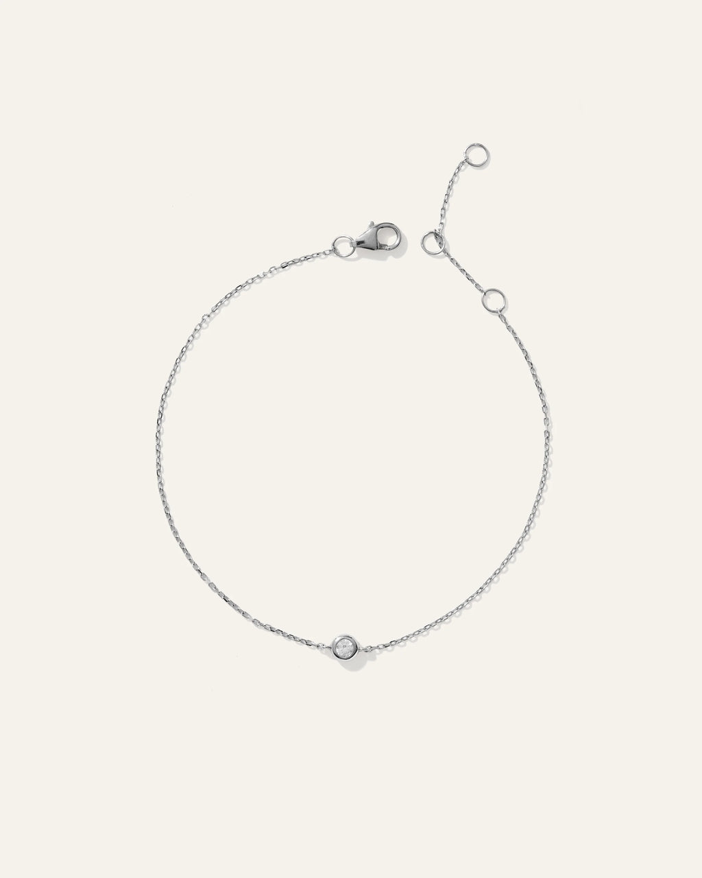 14K Gold Diamond Solitaire Bezel Bracelet - One Size / Yellow Gold