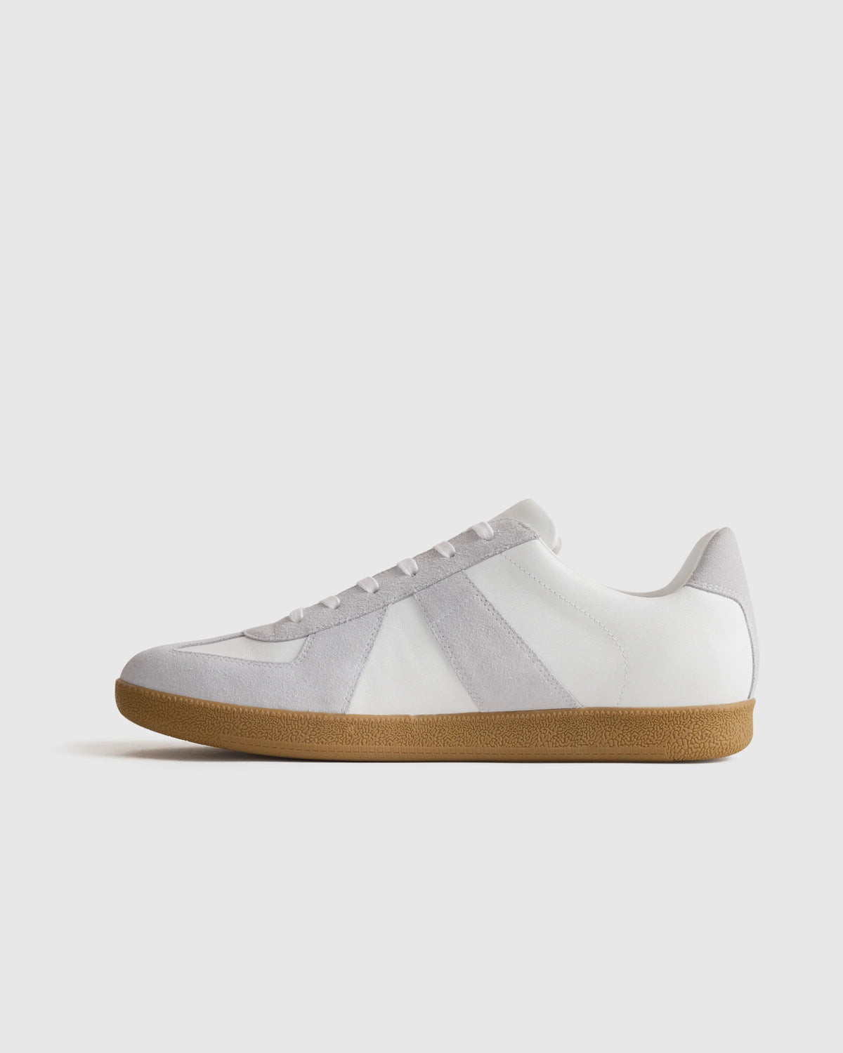 Italian Leather & Suede Lifestyle Trainer - 7 / White Main image